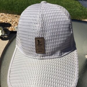 EDIKO White Waffle Mesh Baseball Cap with Front Leather Patch O/S Athleisure